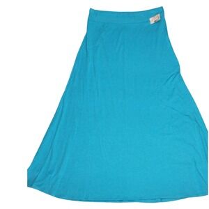 Dressbarn Maxi Skirt High Waist Knit‎ Casual Comfy Blue Size L Boho